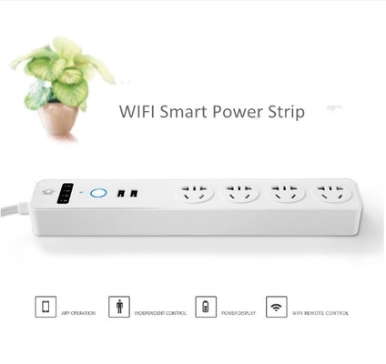 10A intelligenter WiFi Energie-Erweiterungs-Sockel des Energie-Streifen-4 mit zwei USB dem Aufladungshafen