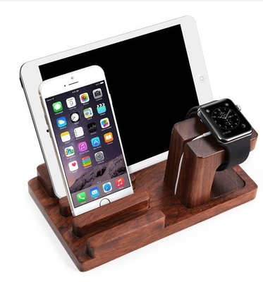 3 in 1 hölzernem Aufladungshalter-Wiegen-Bambusstand für iWatch iPhone iPad, Apple passen Stand-hölzerne Ladestation auf
