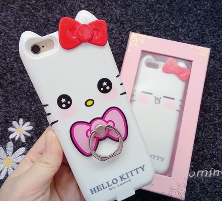 Iphone 7 Apple rufen Energie-Bank-Fall Hello Kitty mit Ring-Halter 4000 Milliamperestunde an