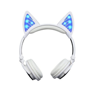 Katzen-Ohr-faltbarer drahtloser Bluetooth-Kopfhörer LED glühender Mic für Laptop IPhone Samsung PC