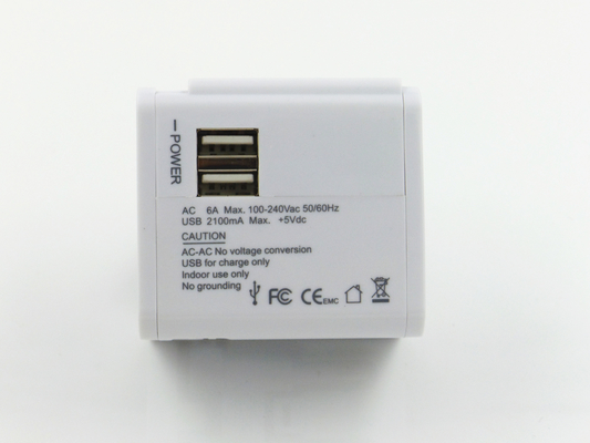 Vielzweckdoppel-USB-Ladebuchse, Universalreise-Stecker-Adapter