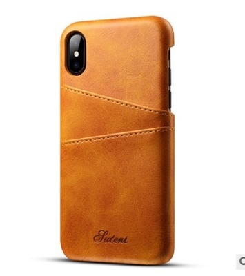 Dünne Gewohnheit PU-Lederrücken-Handy-Fälle bedecken Haut mit Kreditkarte-Halter für iPhone X